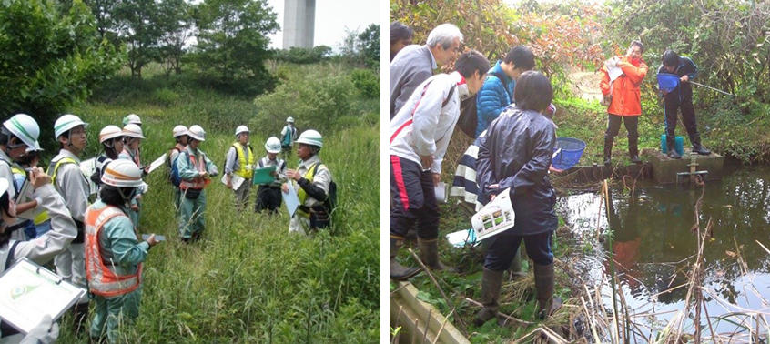 自然環境保全に対する(ビオトープを守る)新たな取り組みをネクスコ東日本エンジニアリング（NEE）は支えていきます。